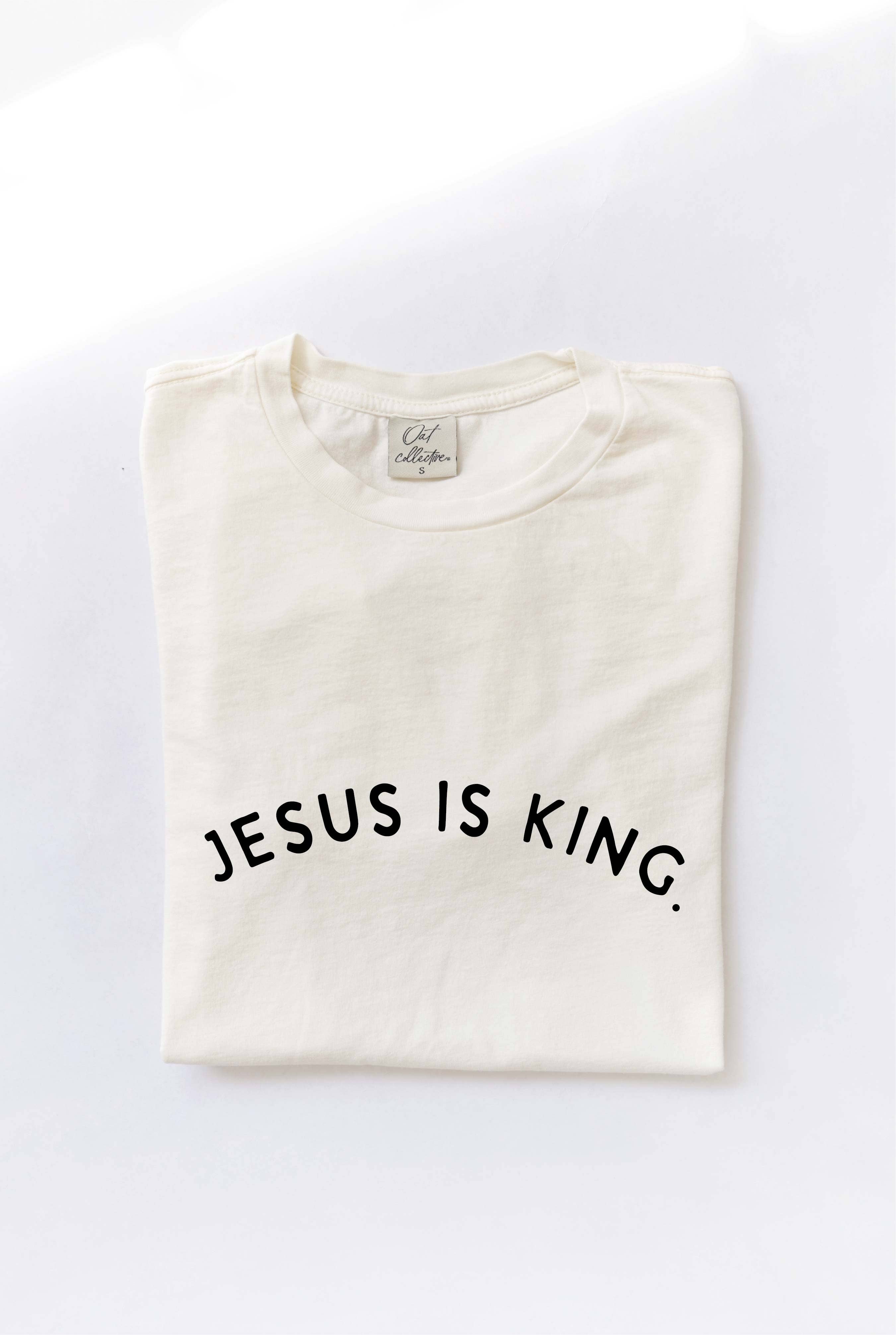 Jesus Is King. Mineral Washed Graphic Top - Adult & Kids T-Shirts, Sweatshirts & Hoodies apparel design preview 1