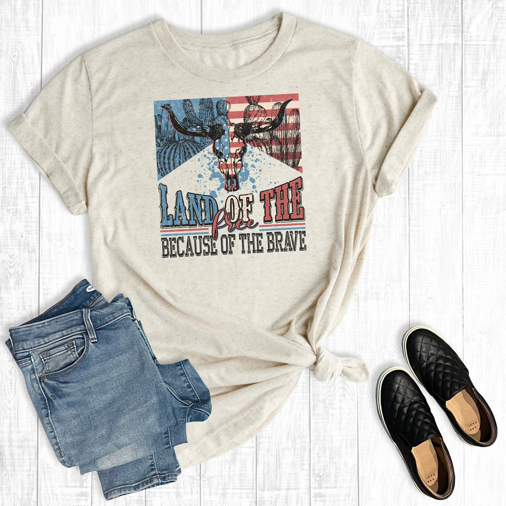 Western 4th of July Cowskull Graphic - Adult & Kids T-Shirts, Sweatshirts & Hoodies apparel design preview 1