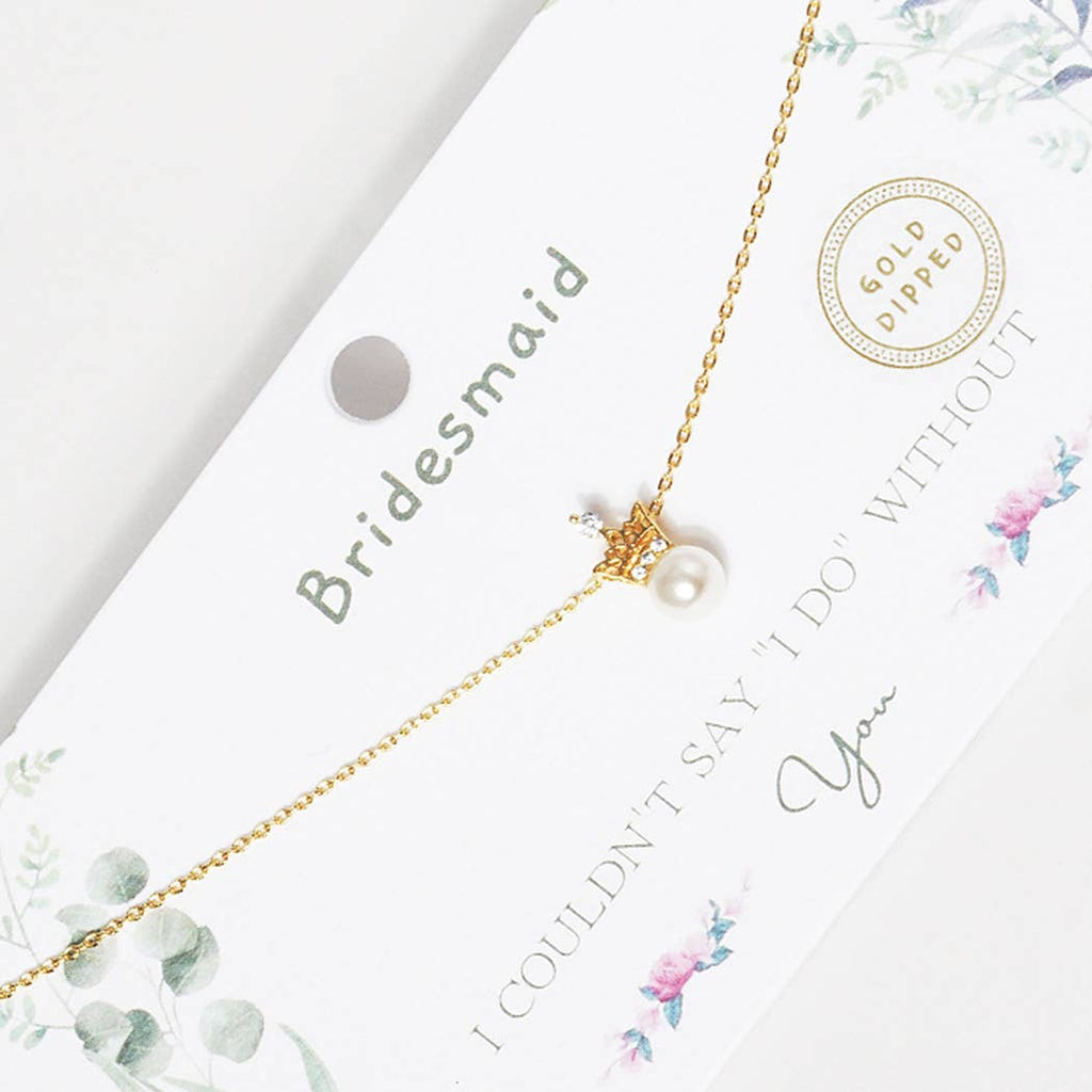 Gold-Dipped Crown Bridesmaid Necklace - Adult & Kids T-Shirts, Sweatshirts & Hoodies apparel design preview 1