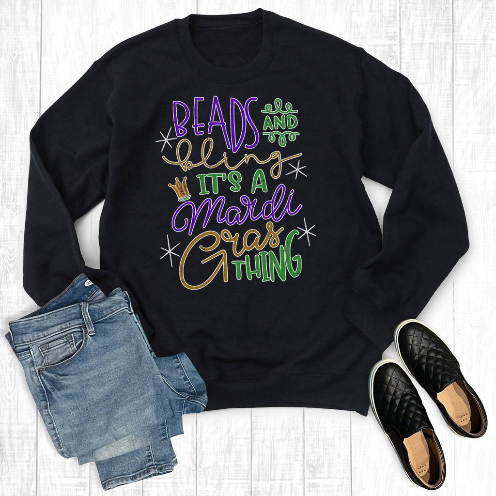 Beads and Bling It's A Mardi Gras Thing - Adult & Kids T-Shirts, Sweatshirts & Hoodies apparel design preview 1
