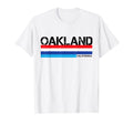 Oakland 1980S Stripes Usa Colours T-Shirt - Aesthetic Graphic Men Women - T-Shirt, Sweatshirt, Hoodie