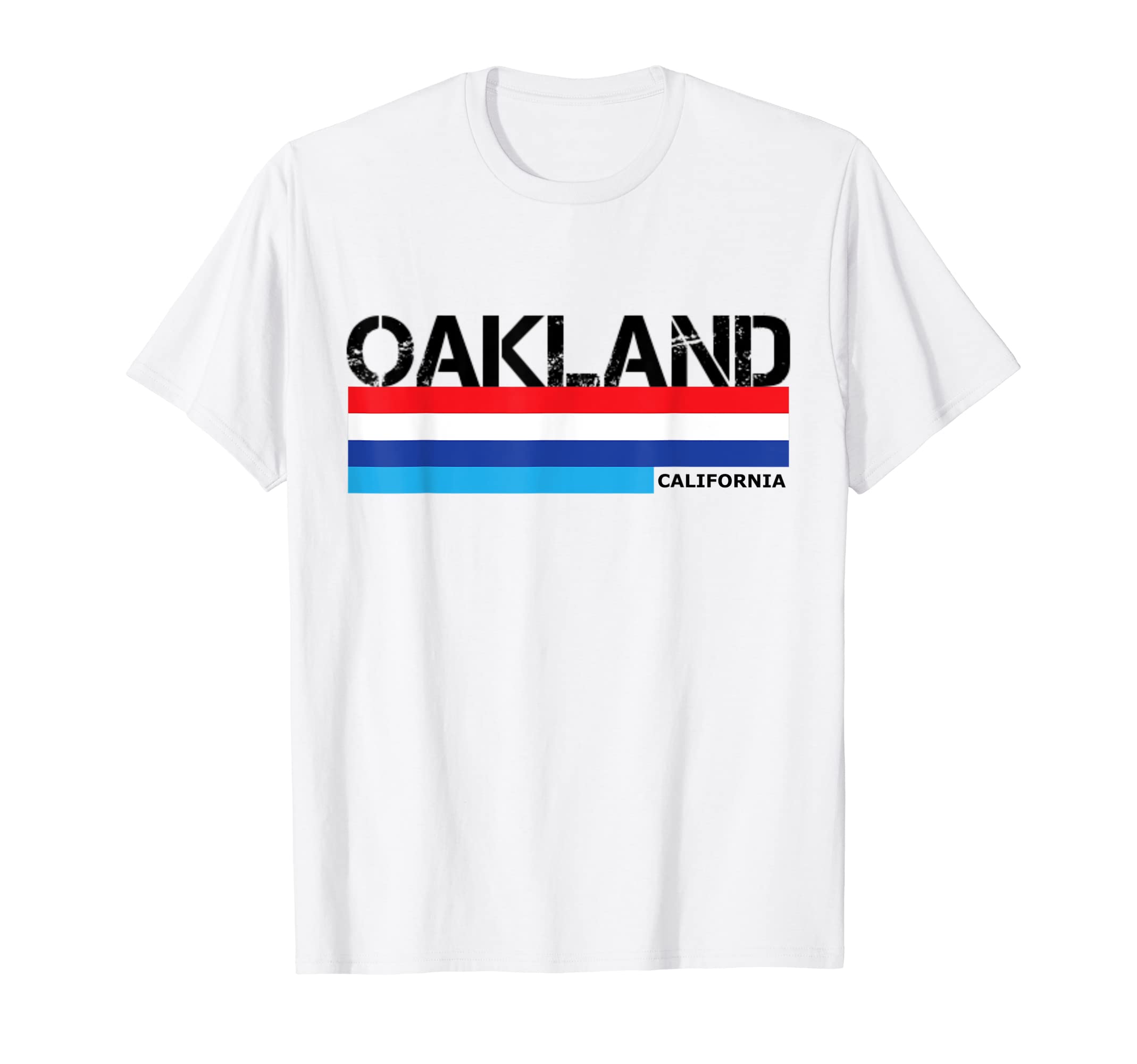 Oakland 1980S Stripes Usa Colours T-Shirt - Aesthetic Graphic Men Women - T-Shirt, Sweatshirt, Hoodie