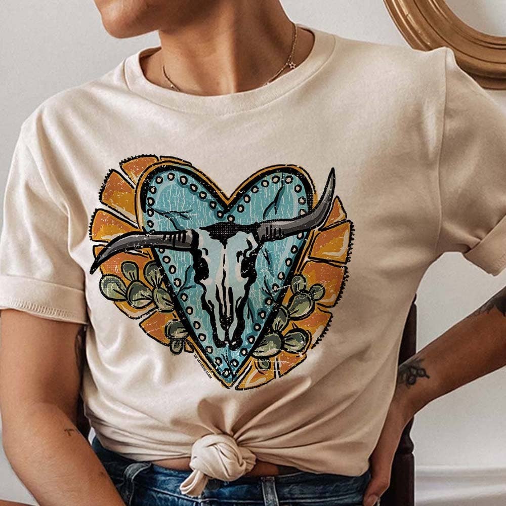 Crooked Horn with Heart Cream - Adult & Kids T-Shirts, Sweatshirts & Hoodies apparel design preview 1