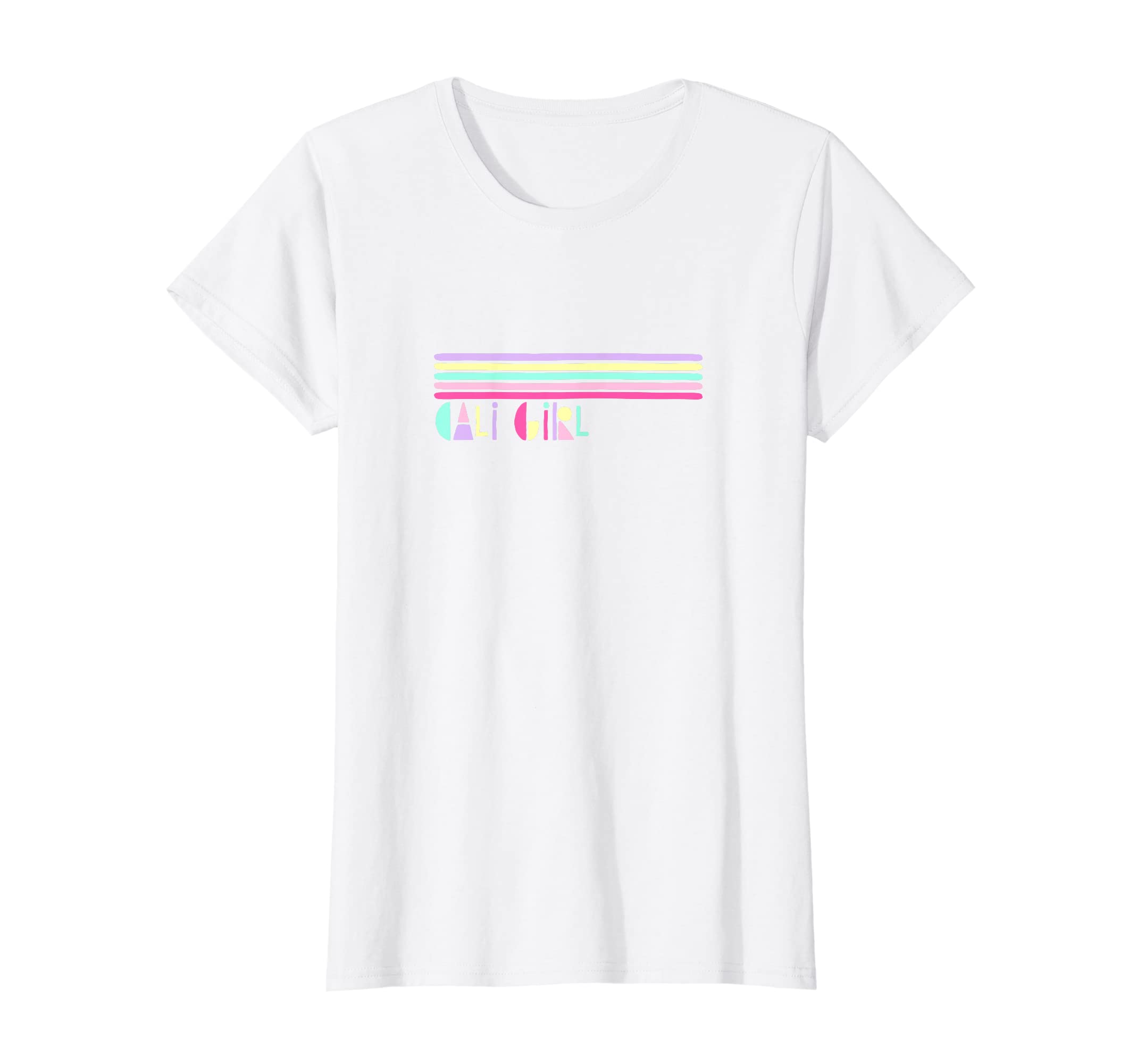 Cali California Summer Stripe Pastel T-Shirt - Custom Art Print Men Women - T-Shirt, Sweatshirt, Hoodie