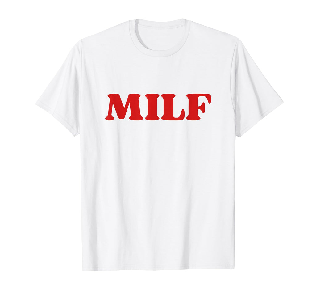 Milf Hot Mom Y2K Aesthetic White T-Shirt - Minimalist Print Men Women - T-Shirt, Sweatshirt, Hoodie