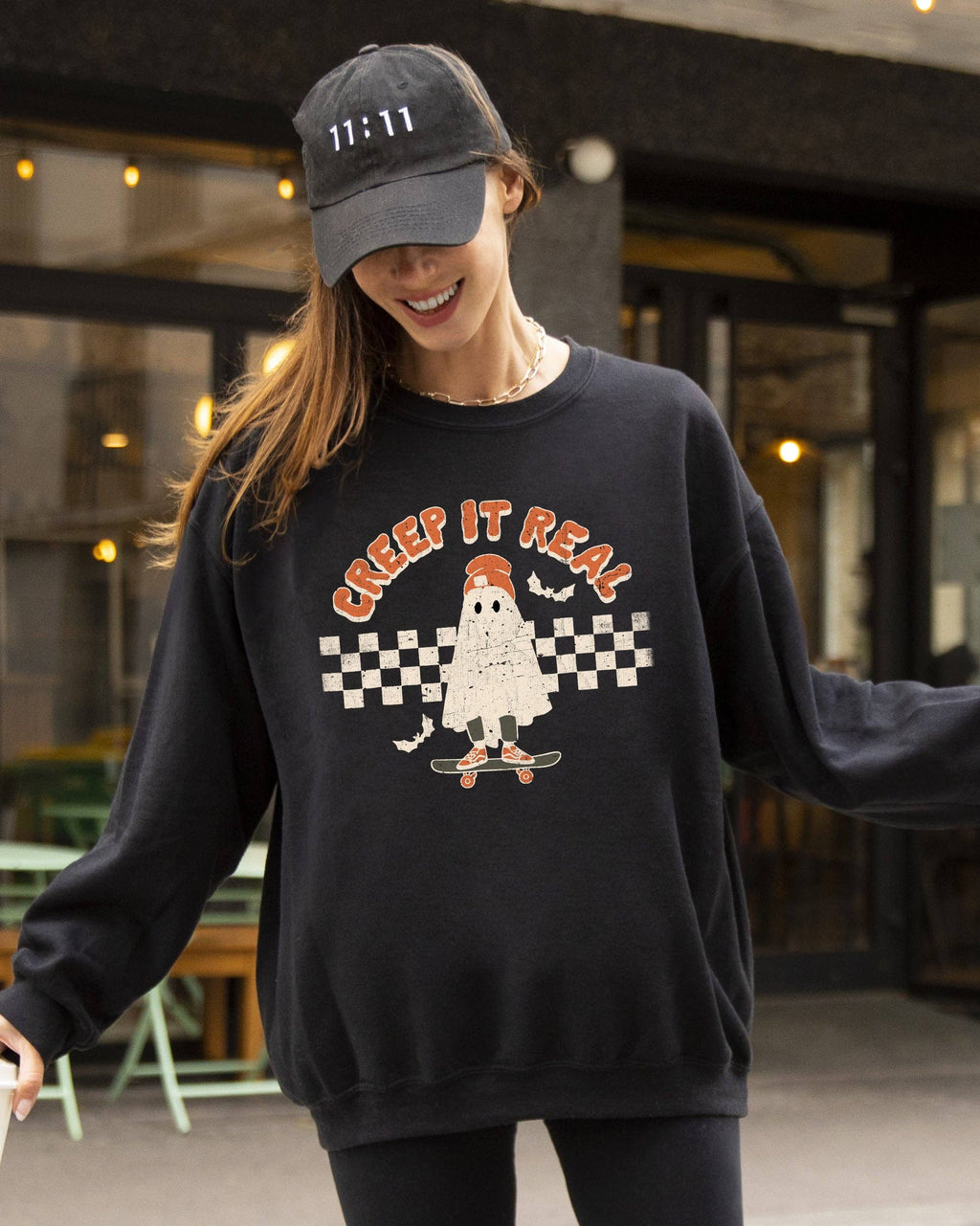 Creep It Real, Ghost, Retro,Skeleton, Halloween - Adult & Kids T-Shirts, Sweatshirts & Hoodies apparel design preview 1