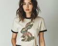 Camo Bunny Patchwork Cute Easter Ringer - Adult & Kids T-Shirts, Sweatshirts & Hoodies apparel design preview 1