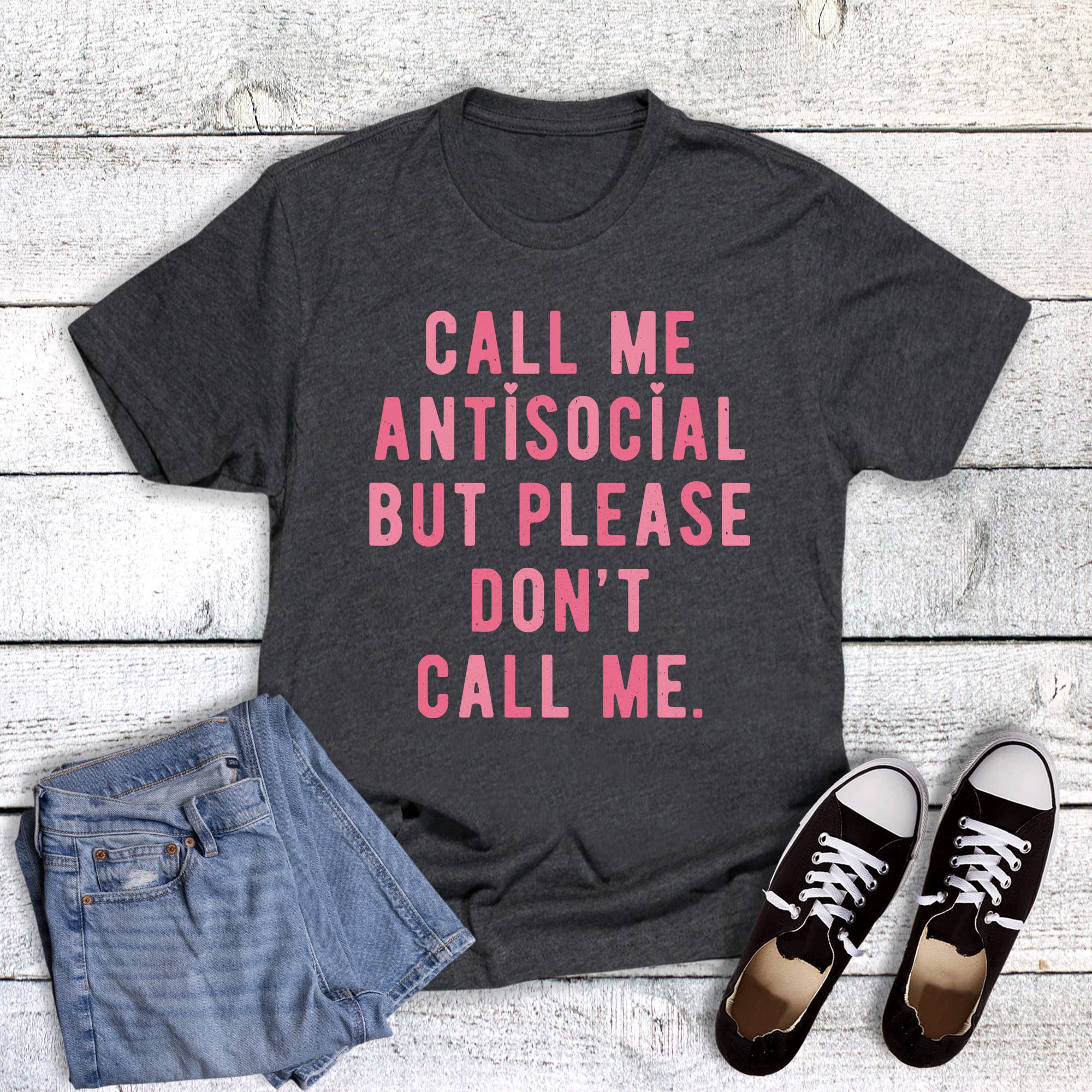 Valentine's Funny Antisocial Don't Call Me Graphic - Adult & Kids T-Shirts, Sweatshirts & Hoodies apparel design preview 1