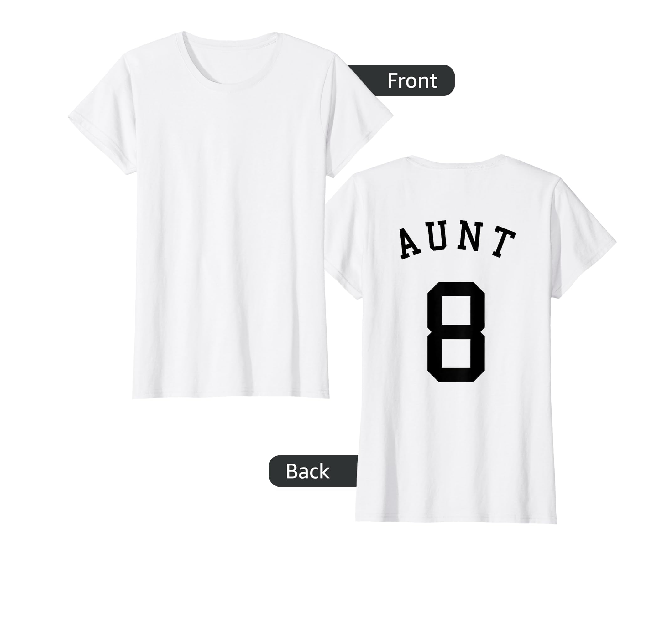Aunt Team No 8 Volleyball Auntie T-Shirt - Custom Art Print for Adults - T-Shirt, Sweatshirt, Hoodie