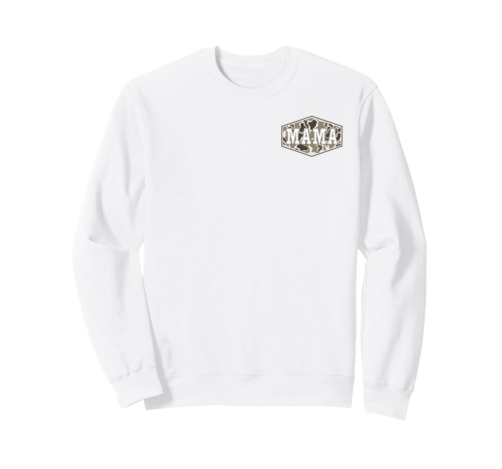 Old School Camo Baseball Mama Pocket Sweatshirt - Graphic Print Men Women - T-Shirt, Sweatshirt, Hoodie