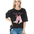 Wild Heart Cowgirl Unisex Oversized Mineral Wash - Adult & Kids T-Shirts, Sweatshirts & Hoodies apparel design preview 1