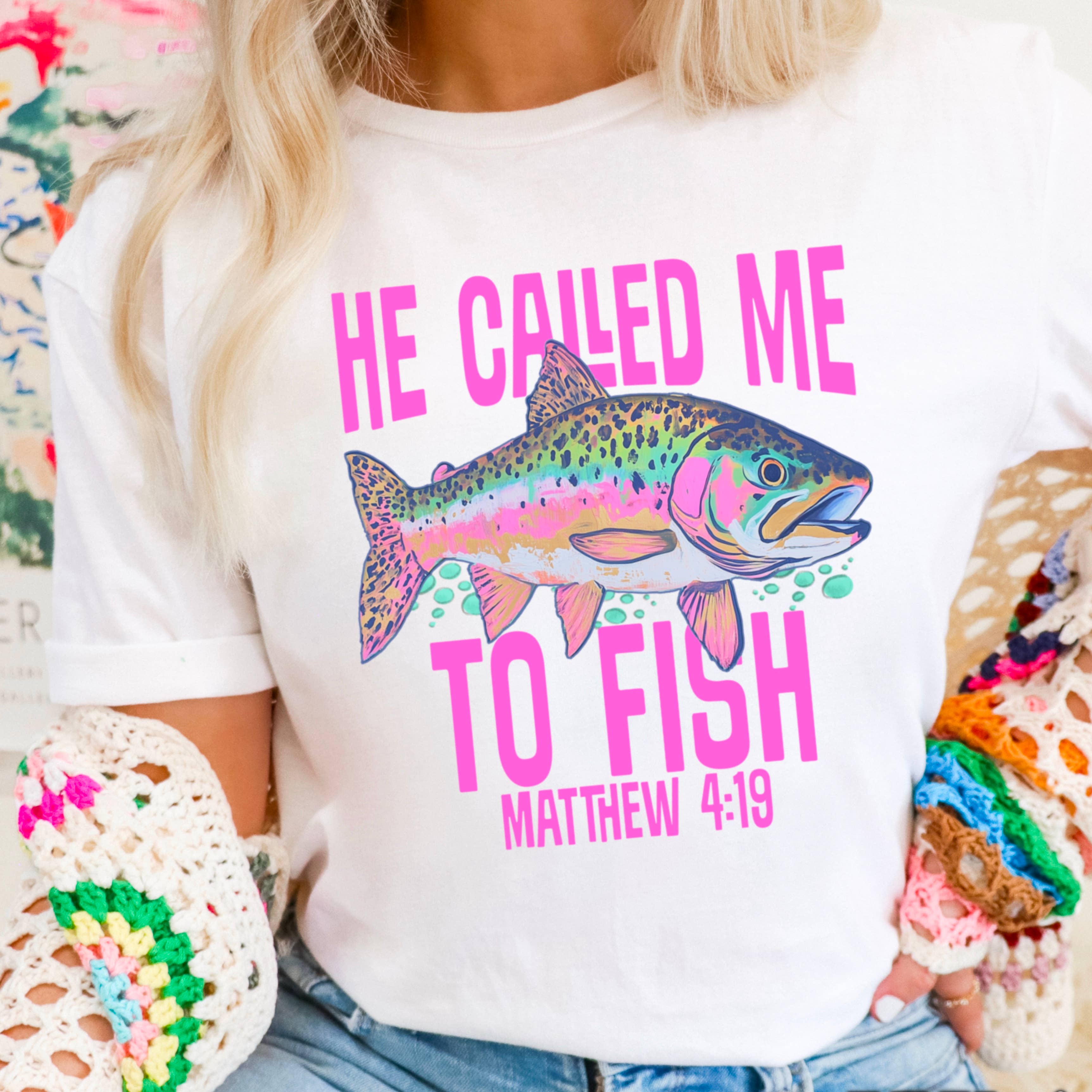 He Called Me To Fish Christian Graphic Gildan - Adult & Kids T-Shirts, Sweatshirts & Hoodies apparel design preview 1