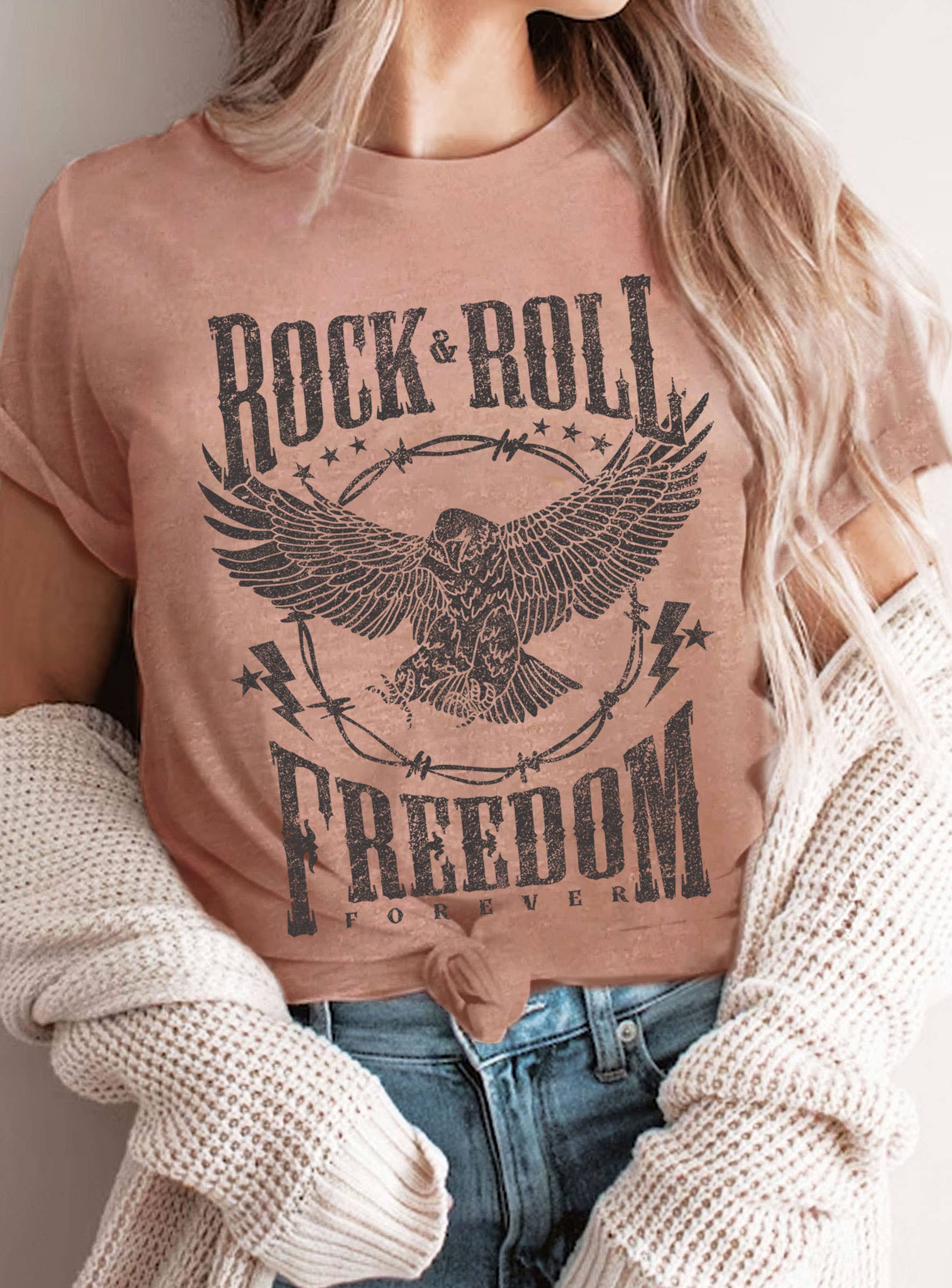 Rock and Roll Freedom Graphic - Adult & Kids T-Shirts, Sweatshirts & Hoodies apparel design preview 1