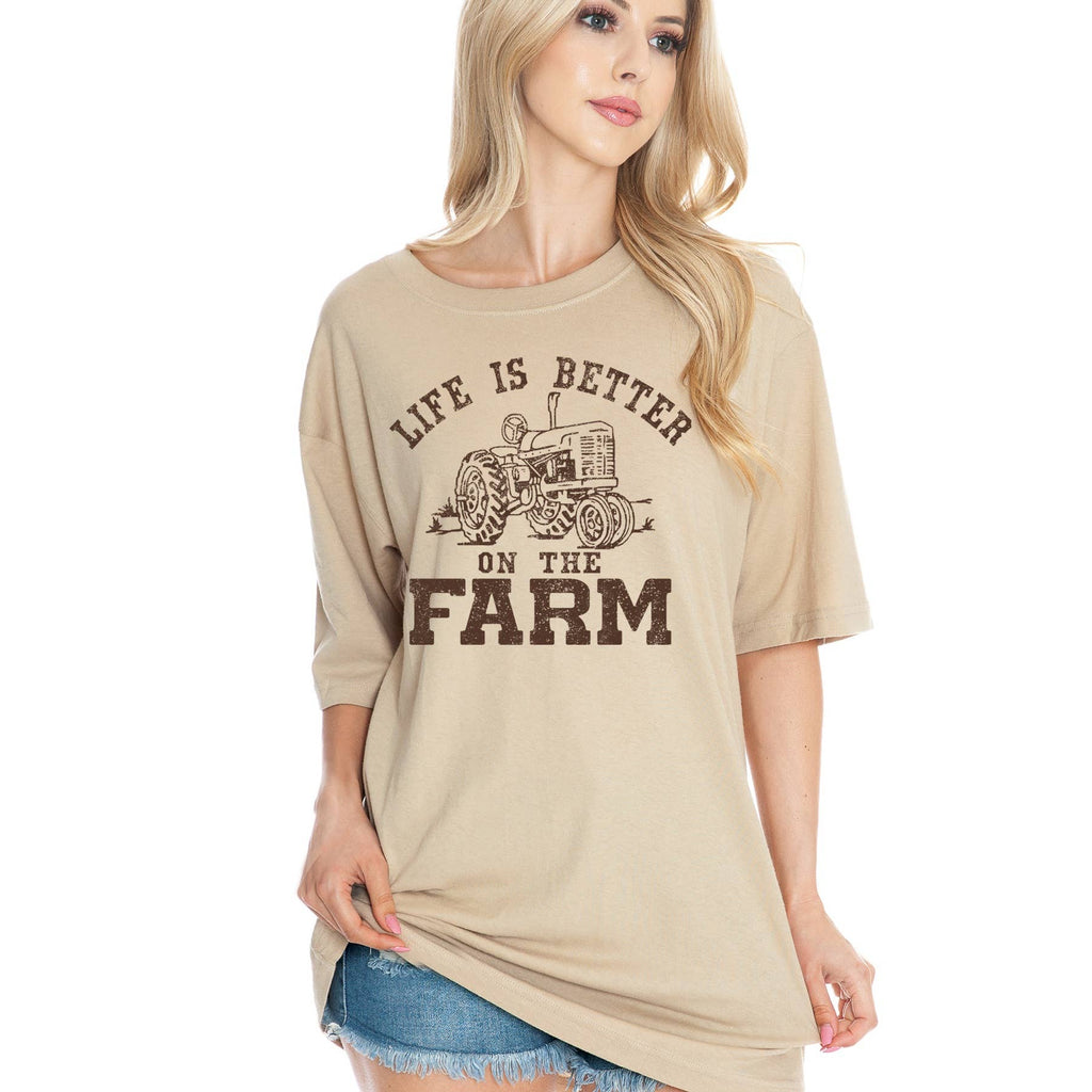 Life Is Better On the Farm Oversized Unisex T - Adult & Kids T-Shirts, Sweatshirts & Hoodies apparel design preview 1