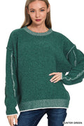 0806 Exposed Seam Round Neck Sweater SI-28395 - Adult & Kids T-Shirts, Sweatshirts & Hoodies apparel design preview 1
