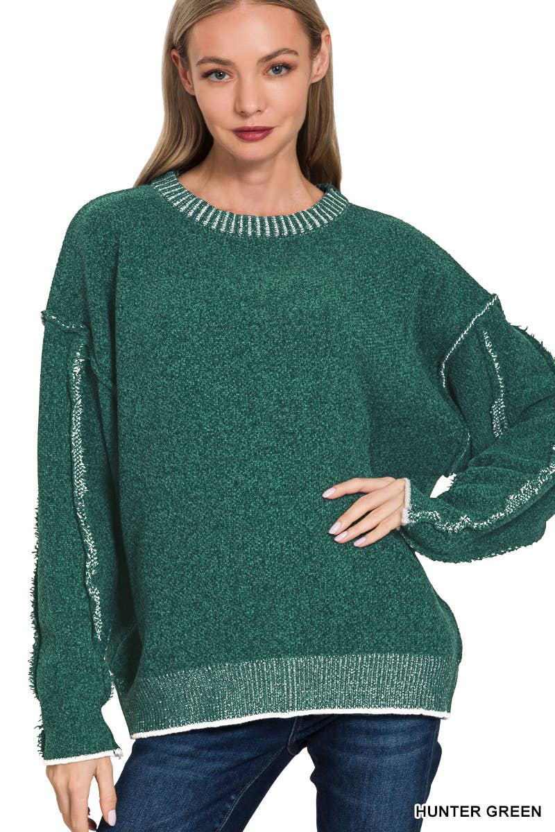 0806 Exposed Seam Round Neck Sweater SI-28395 - Adult & Kids T-Shirts, Sweatshirts & Hoodies apparel design preview 1