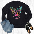 Christmas Coquette Neon Reindeer Graphic - Adult & Kids T-Shirts, Sweatshirts & Hoodies apparel design preview 1