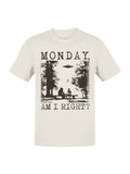 Monday Humor Ufo and Sasquatch Men's - Adult & Kids T-Shirts, Sweatshirts & Hoodies apparel design preview 1