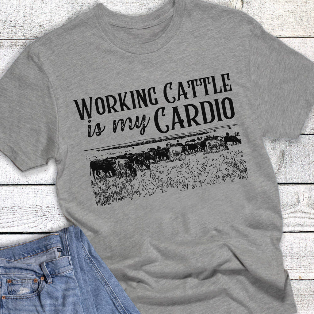 Western Funny Working Cattle Cardio Graphic - Adult & Kids T-Shirts, Sweatshirts & Hoodies apparel design preview 1