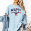 Mama, USA Flag, Patriotic, Varsity, Bow, Ribbon, - Adult & Kids T-Shirts, Sweatshirts & Hoodies apparel design preview 1