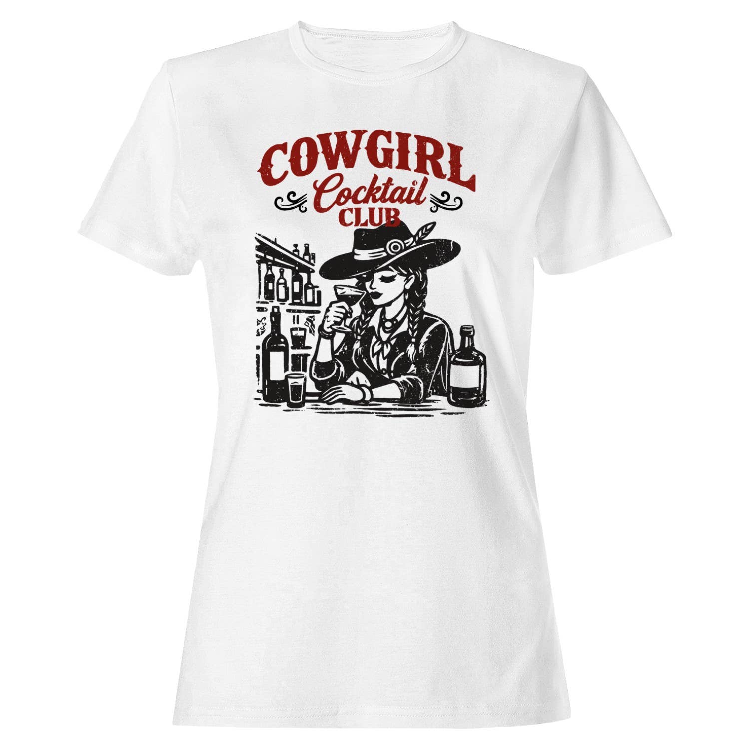 Cowgirl Cocktail Club Women's White - Adult & Kids T-Shirts, Sweatshirts & Hoodies apparel design preview 1