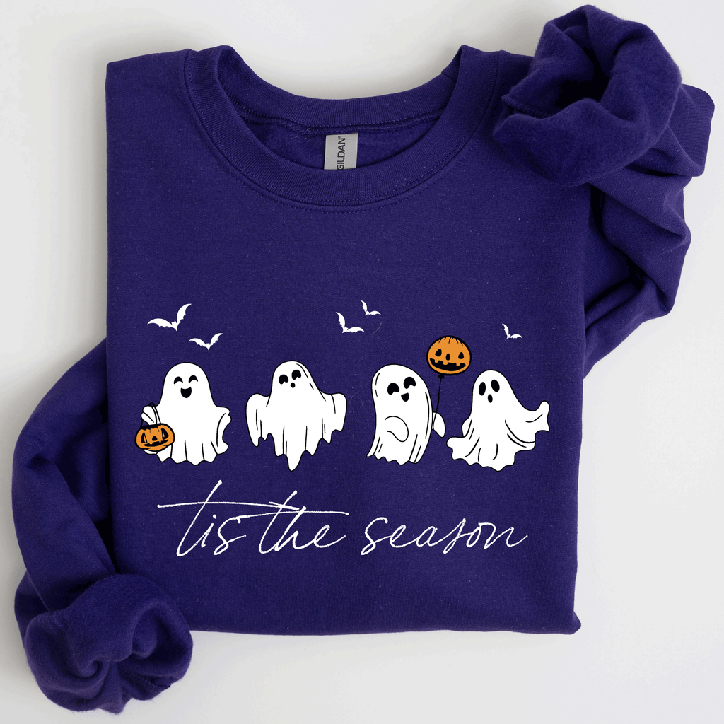 Tis the Season, Cute Ghosts, Halloween - Adult & Kids T-Shirts, Sweatshirts & Hoodies apparel design preview 1