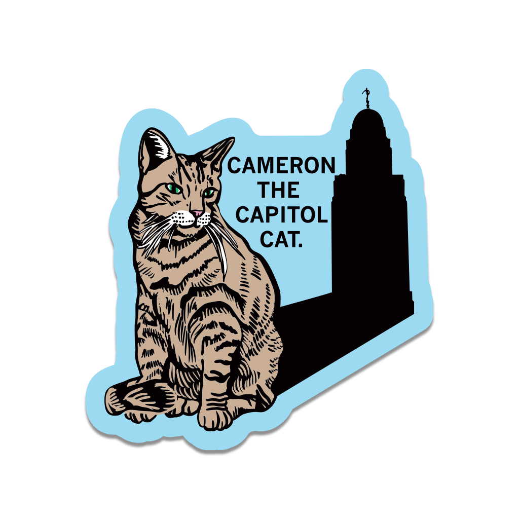 Cameron the Capitol Cat Die-Cut Sticker - Adult & Kids T-Shirts, Sweatshirts & Hoodies apparel design preview 1