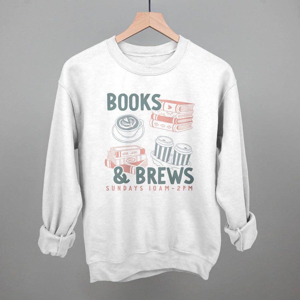 Books and Brews Doodle - Adult & Kids T-Shirts, Sweatshirts & Hoodies apparel design preview 1