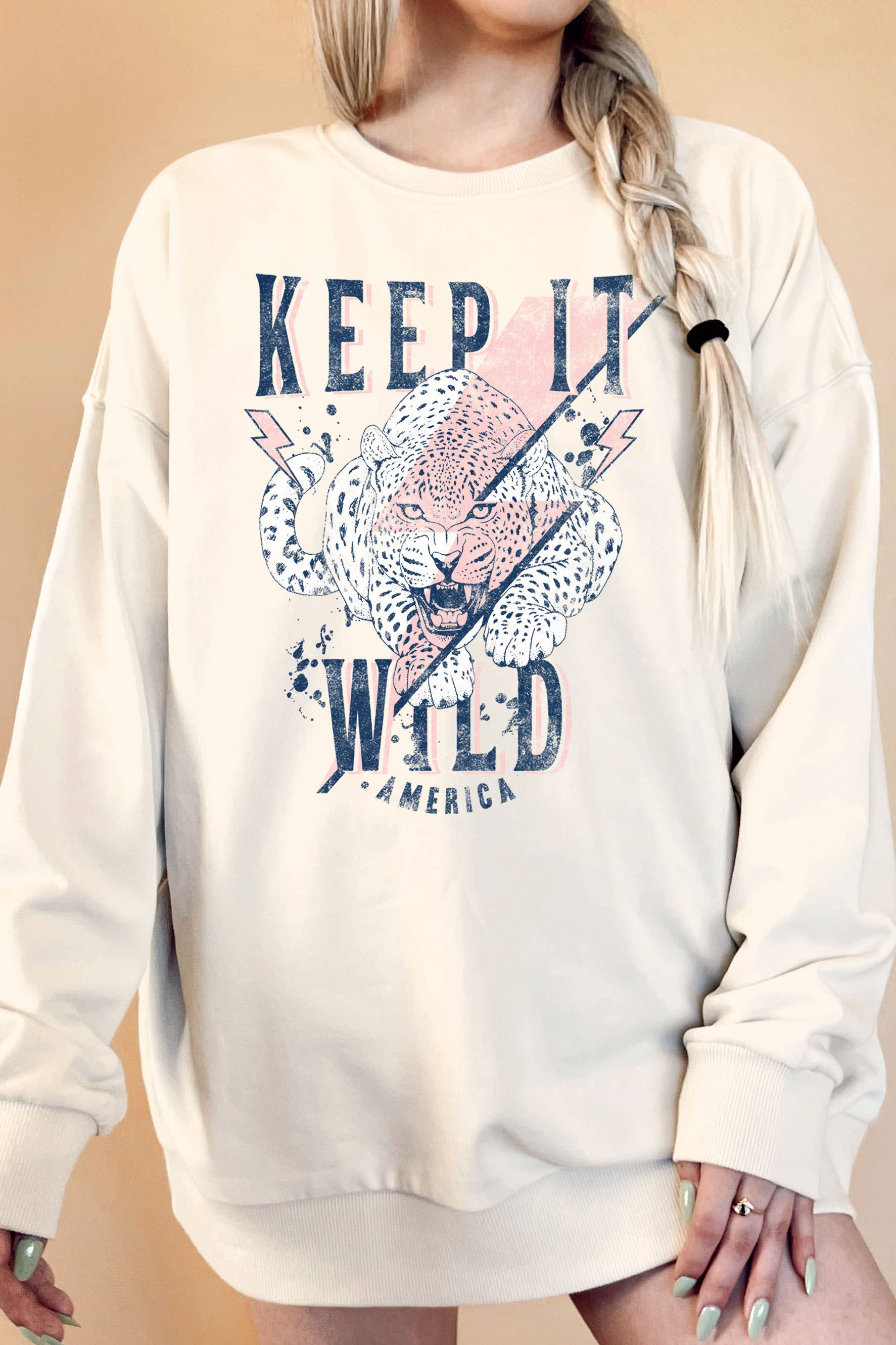 Keep It Wild Leopard Oversize Graphix Terry - Adult & Kids T-Shirts, Sweatshirts & Hoodies apparel design preview 1