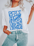 Peace Now Blue Print - Adult & Kids T-Shirts, Sweatshirts & Hoodies apparel design preview 1
