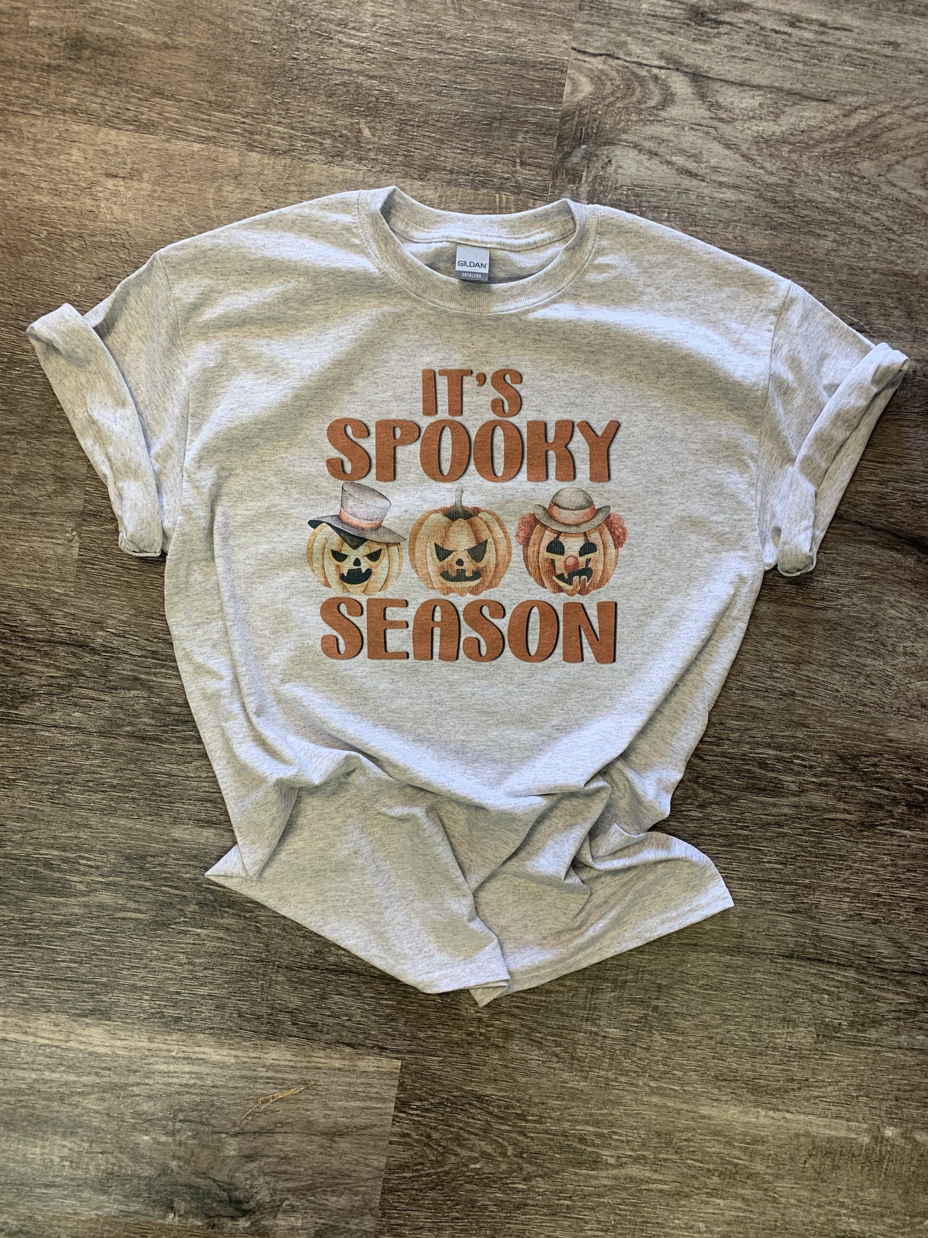 It'S Spooky Season Pumpkins with Hats On Ash Gray - Adult & Kids T-Shirts, Sweatshirts & Hoodies apparel design preview 1
