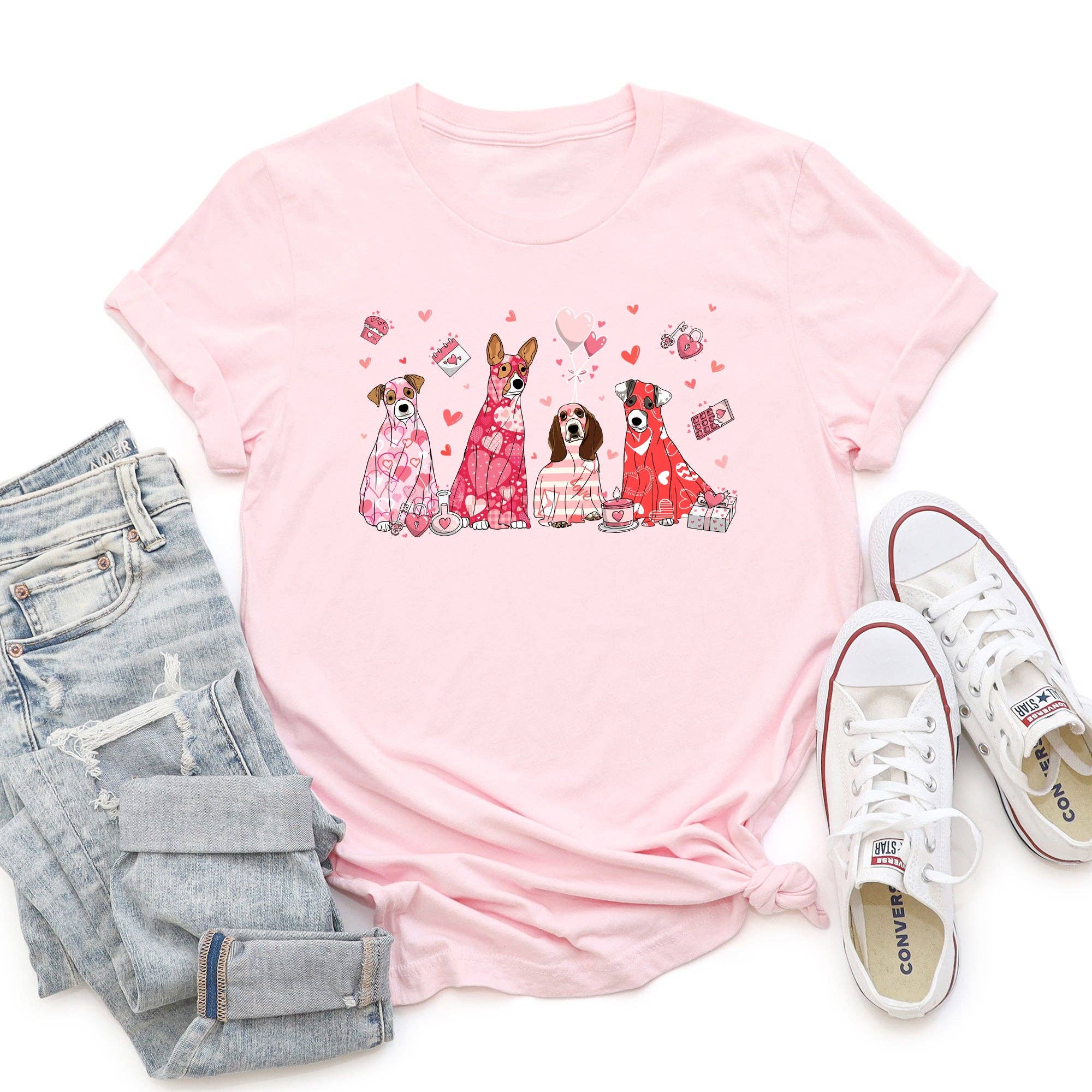Valentine Ghost Dogs, Super Soft Valentine's Day - Adult & Kids T-Shirts, Sweatshirts & Hoodies apparel design preview 1