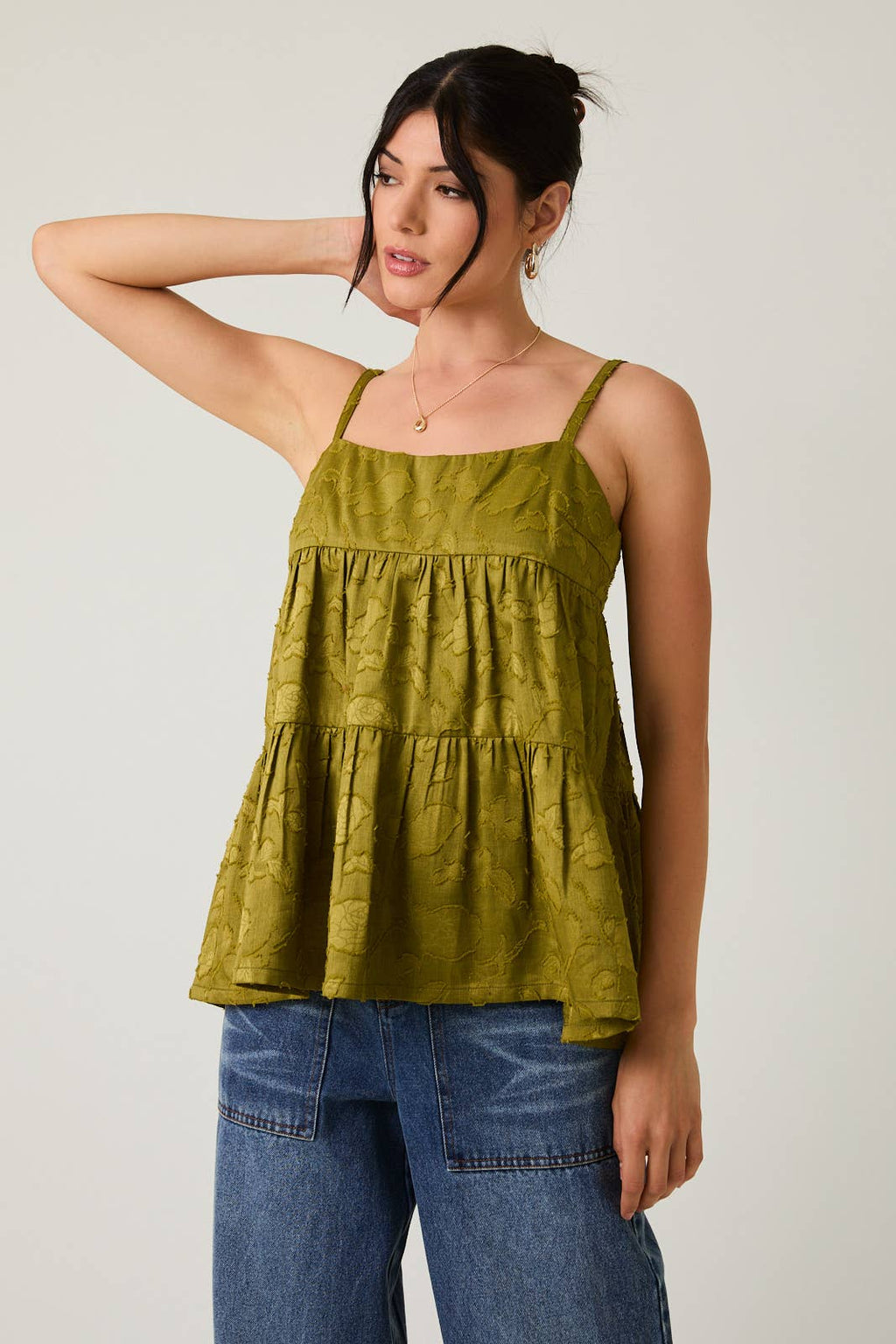 Sleeveless Tiered Jacquard Woven Top - Adult & Kids T-Shirts, Sweatshirts & Hoodies apparel design preview 1