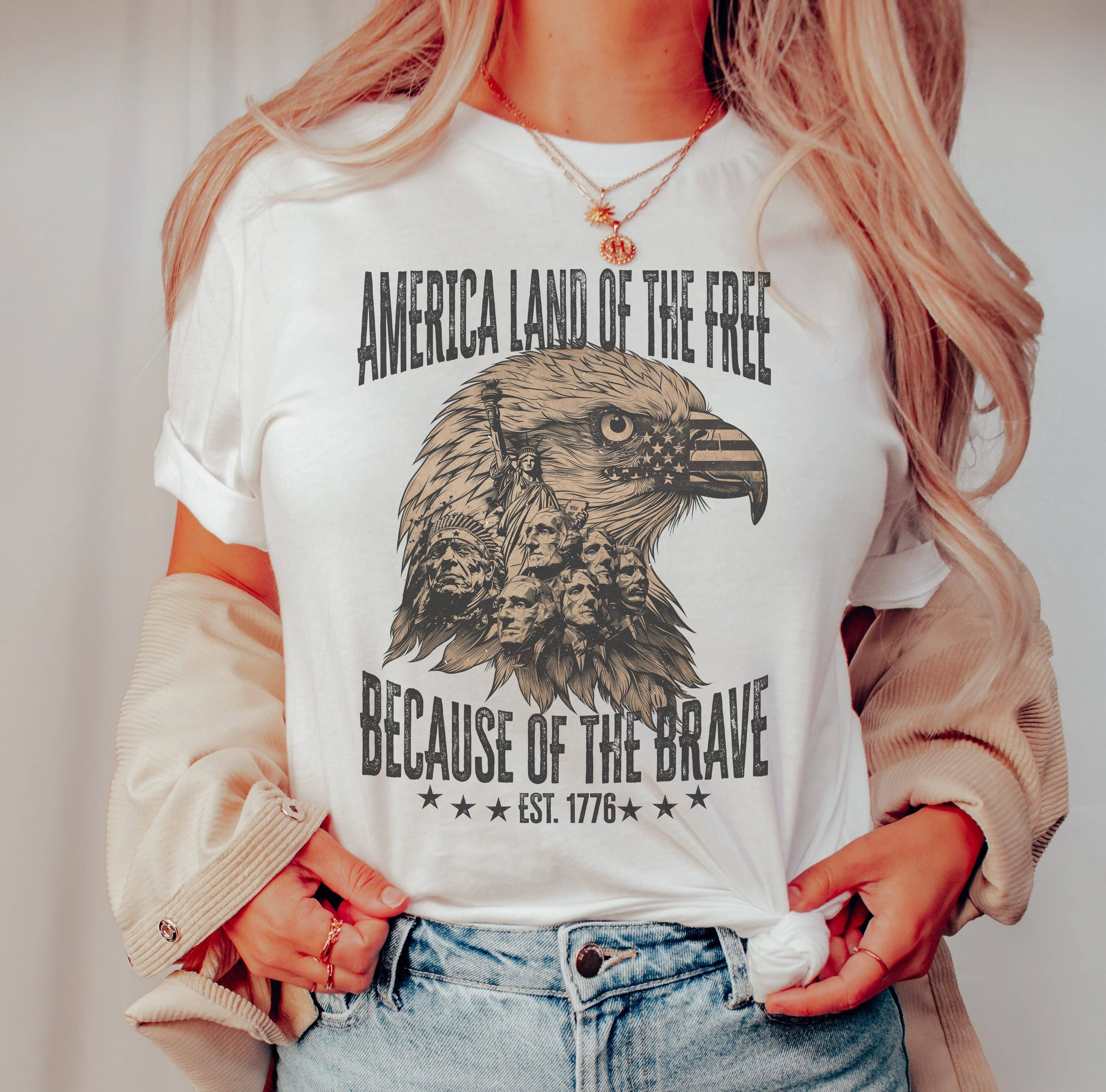 Land of the Free Eagle Patriotic Usa - Adult & Kids T-Shirts, Sweatshirts & Hoodies apparel design preview 1