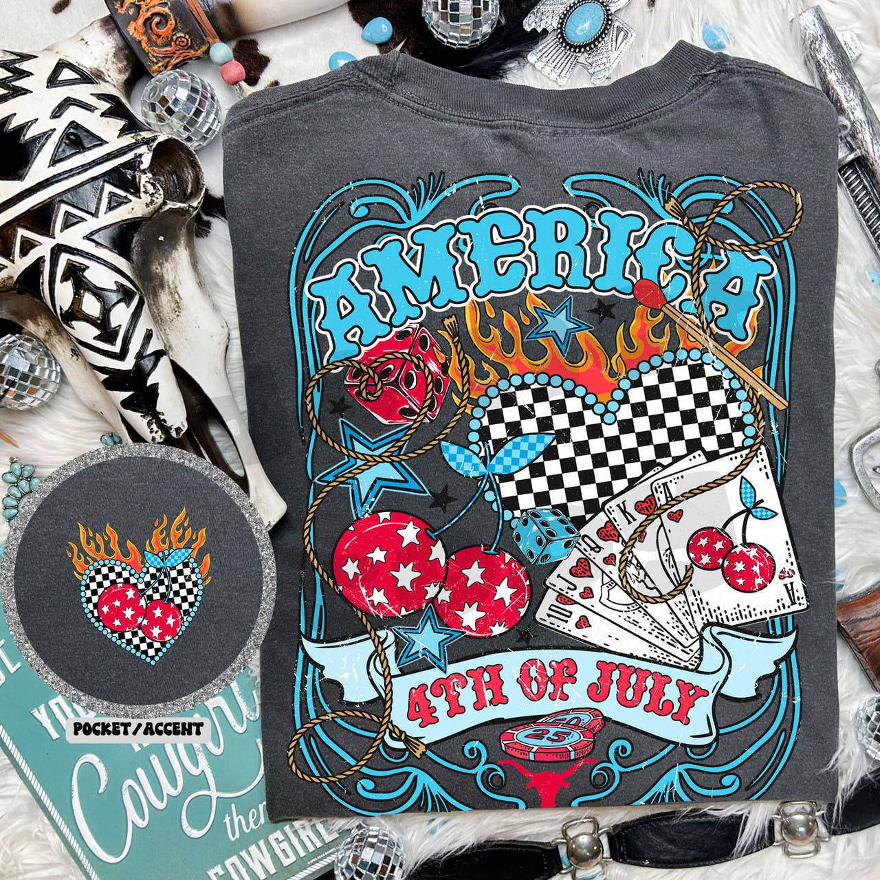 America 4th of July Collage - Adult & Kids T-Shirts, Sweatshirts & Hoodies apparel design preview 1