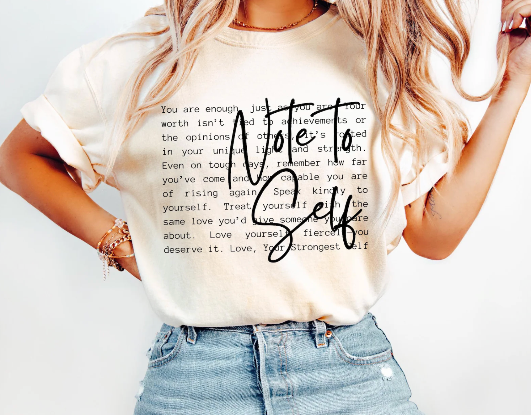 Note To Self Comfort Color - Adult & Kids T-Shirts, Sweatshirts & Hoodies apparel design preview 1