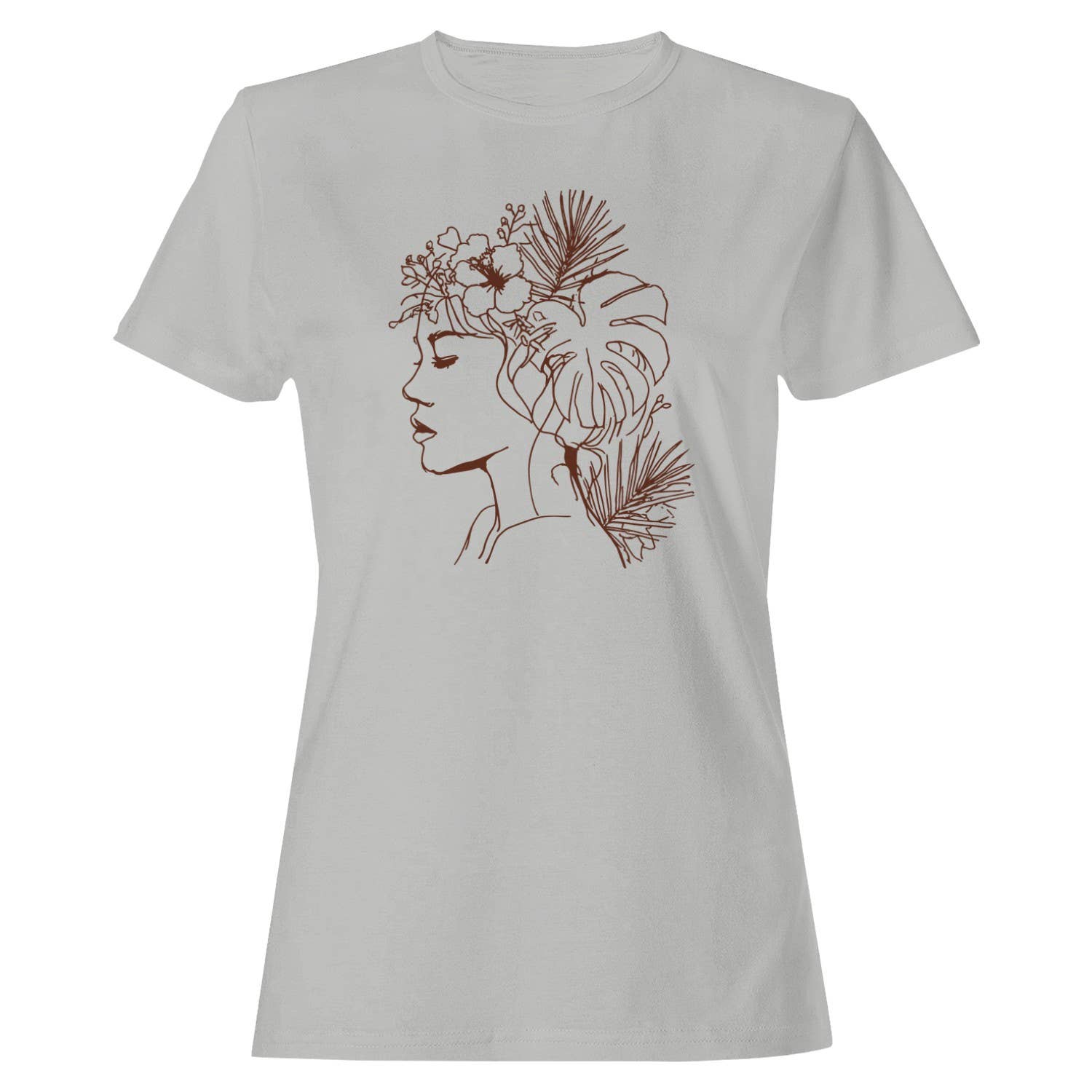 Boho Floral Woman Line Art Illustration Women's - Adult & Kids T-Shirts, Sweatshirts & Hoodies apparel design preview 1
