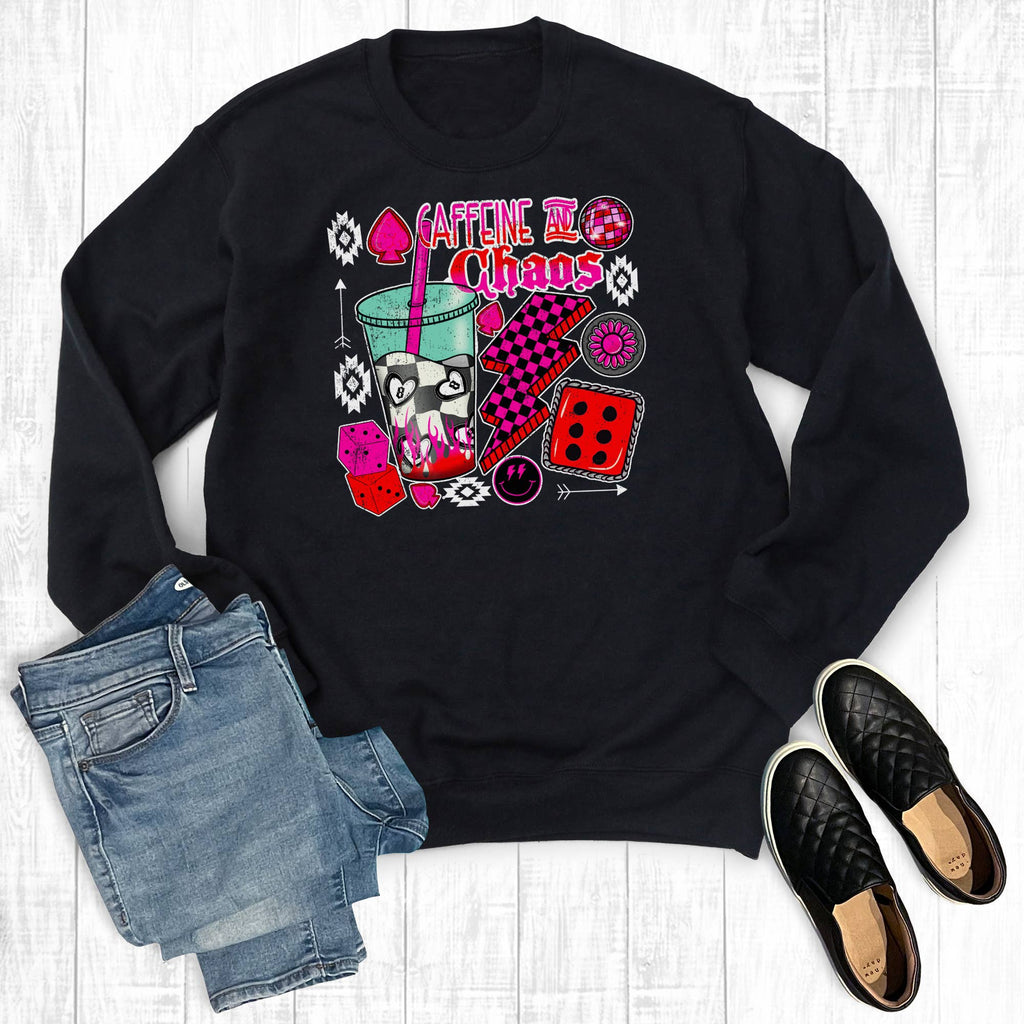 Mom Chaos and Coffee - Adult & Kids T-Shirts, Sweatshirts & Hoodies apparel design preview 1