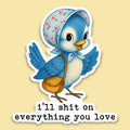 Funny Bird Sticker Waterproof Vintage Animal Decal - Adult & Kids T-Shirts, Sweatshirts & Hoodies apparel design preview 1