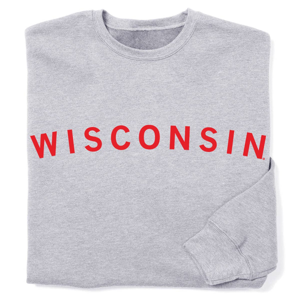 Wisconsin Curved Logo Crew - Adult & Kids T-Shirts, Sweatshirts & Hoodies apparel design preview 1