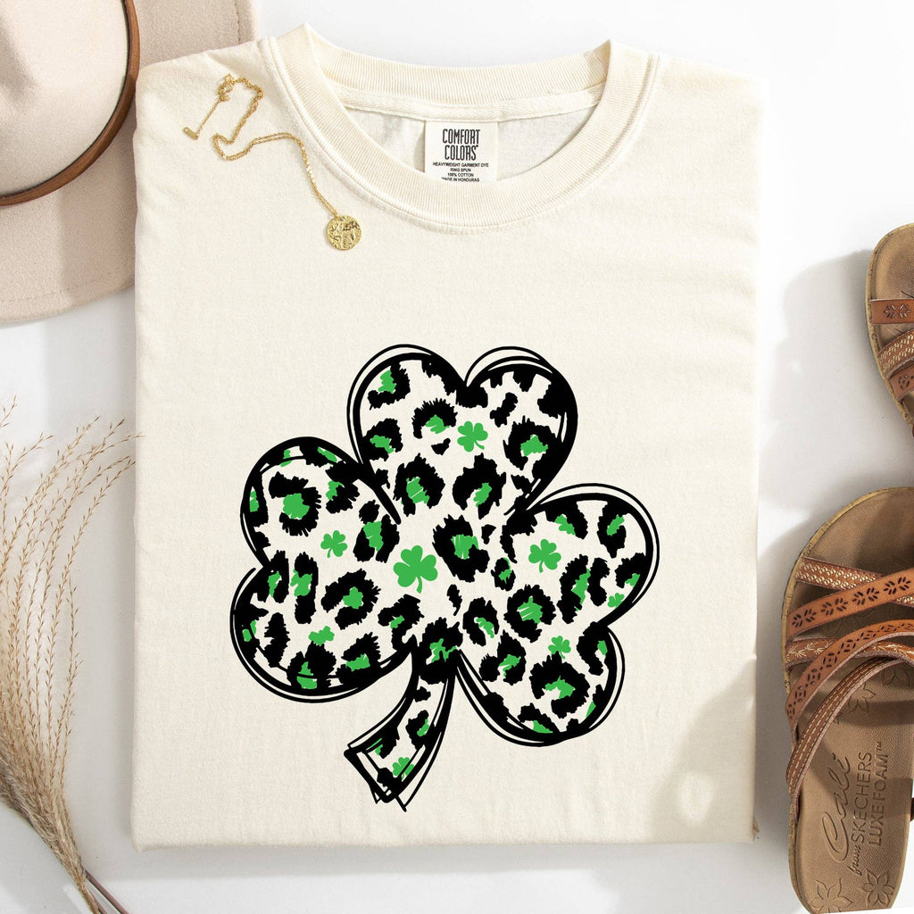Leopard Print St Patrick's Day Shamrock Clover Lucky - Adult & Kids T-Shirts, Sweatshirts & Hoodies apparel design preview 1