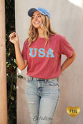 USA Foil with Stars Mineral Graphic Top - Adult & Kids T-Shirts, Sweatshirts & Hoodies apparel design preview 1