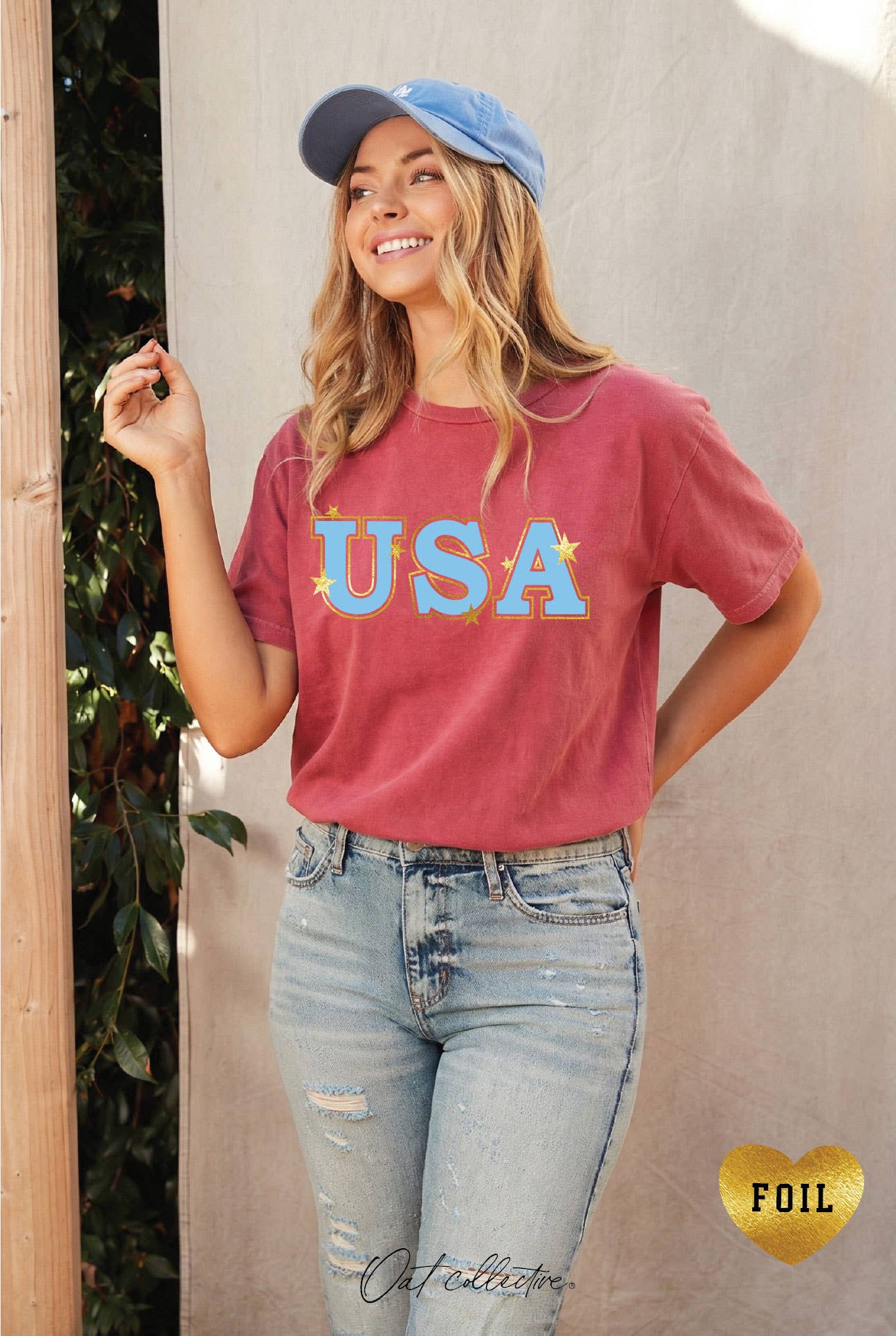 USA Foil with Stars Mineral Graphic Top - Adult & Kids T-Shirts, Sweatshirts & Hoodies apparel design preview 1