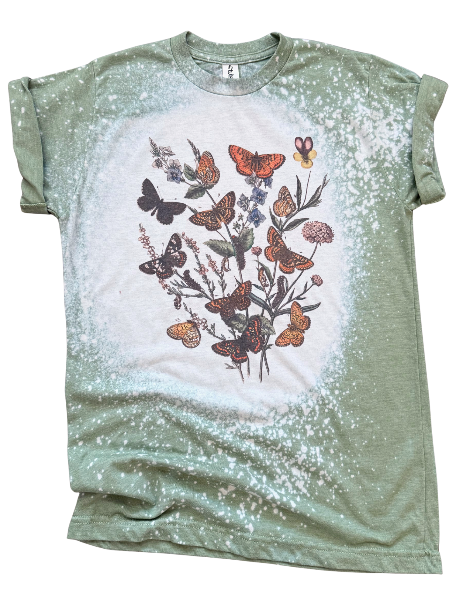 Butterfly Garden Bleached - Adult & Kids T-Shirts, Sweatshirts & Hoodies apparel design preview 1