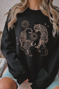 Sun and Moon Tiger Graphic Brushed - Adult & Kids T-Shirts, Sweatshirts & Hoodies apparel design preview 1