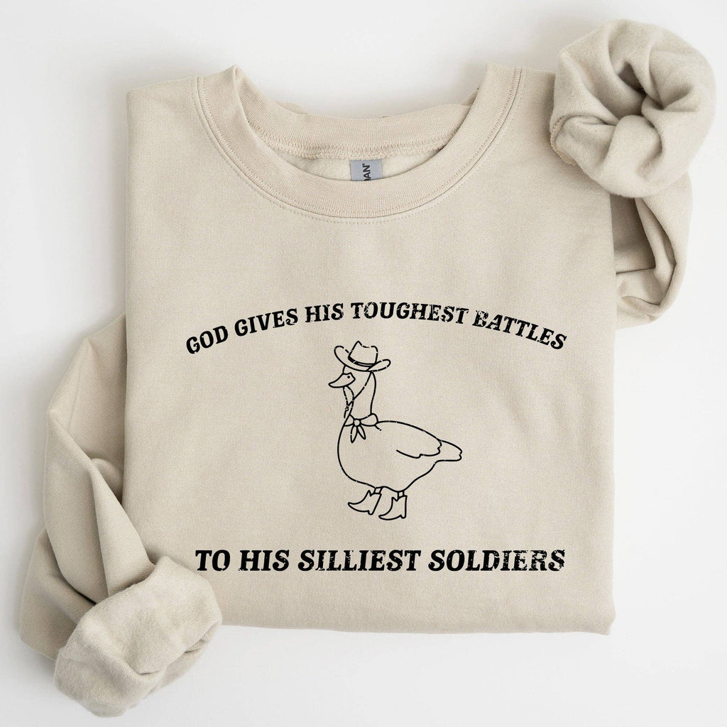 Toughest Battles, Silliest Soldier, Goose, Funny - Adult & Kids T-Shirts, Sweatshirts & Hoodies apparel design preview 1