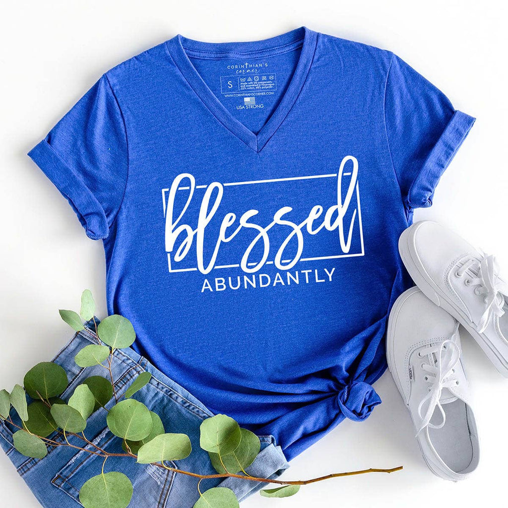 Blessed Abundantly V-Neck - Adult & Kids T-Shirts, Sweatshirts & Hoodies apparel design preview 1