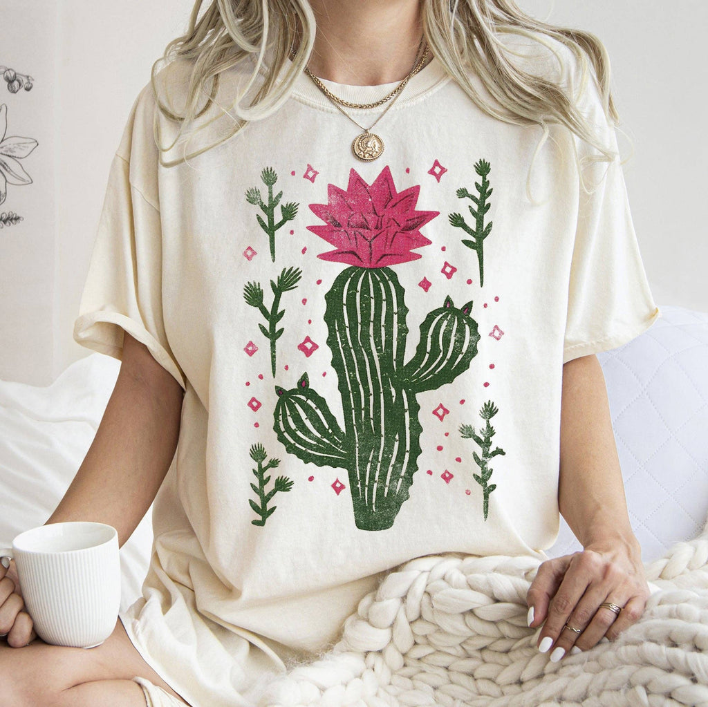 Flowering Desert Cactus, Succulent, Plants, Cowgirl, - Adult & Kids T-Shirts, Sweatshirts & Hoodies apparel design preview 1