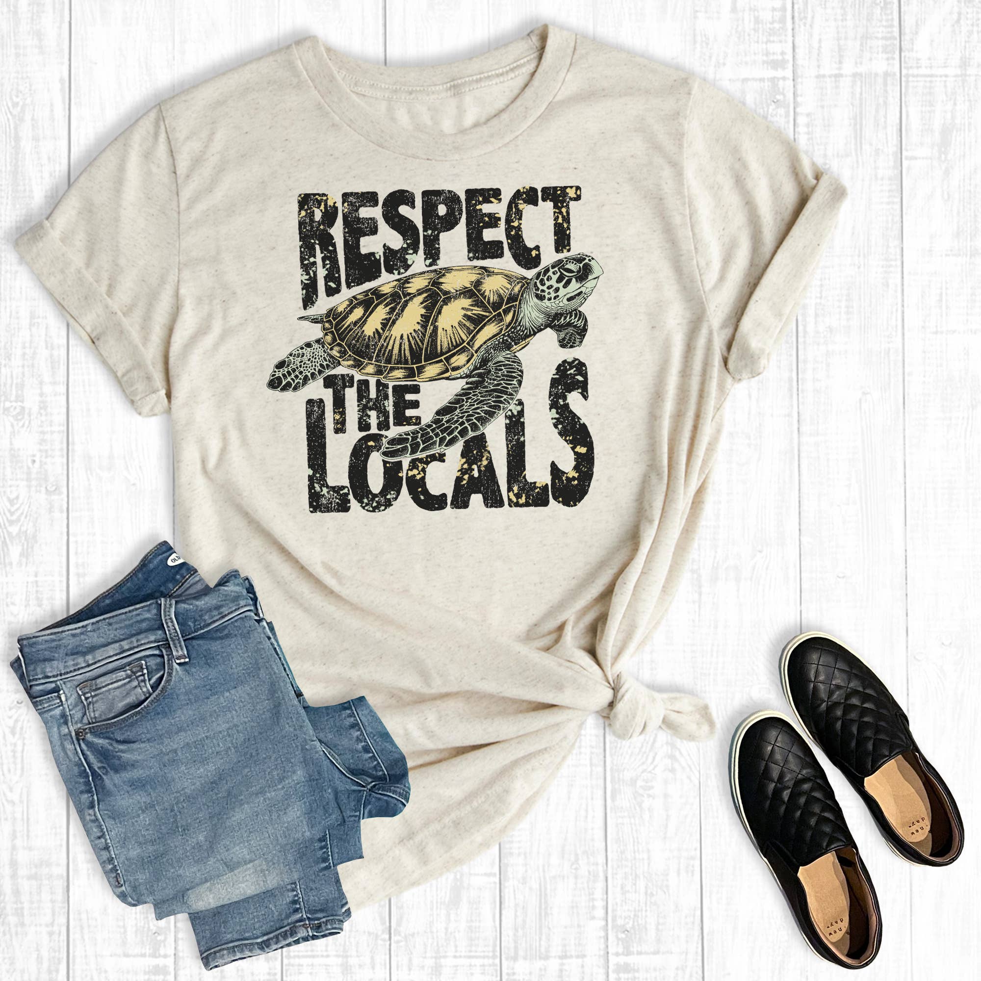 Summer Vacation Respect the Locals Graphic - Adult & Kids T-Shirts, Sweatshirts & Hoodies apparel design preview 1