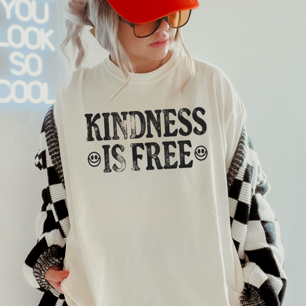 Kindness Is Free Comfort Color Screen Print Graphic - Adult & Kids T-Shirts, Sweatshirts & Hoodies apparel design preview 1